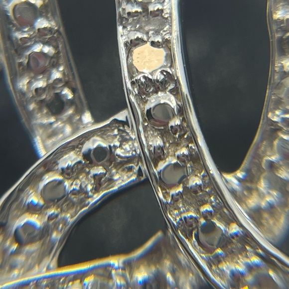 Sterling silver diamond rose flower brooch pin - Picture 6 of 14